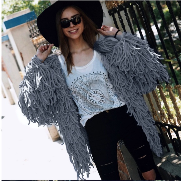 Boutique By The Bay Jackets & Blazers - Morning Mist Shaggy Cardigan